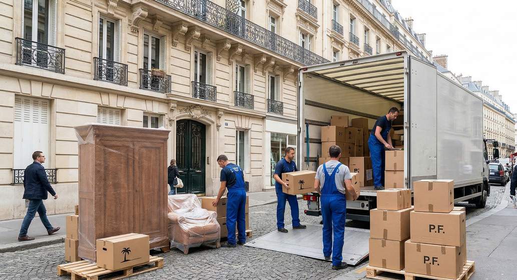 Déménagement de Paris vers la Polynésie française, mobilier emballé