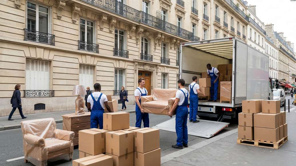 Déménagement de Paris vers Saint-Barthélemy, mobilier emballé
